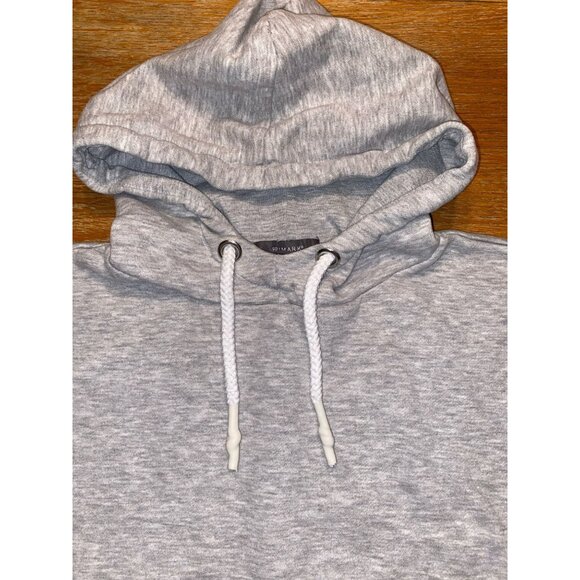 Cropped Gray Hoodie With Drawstring - Picture 2 of 4